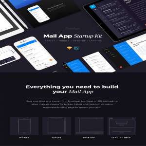 一套支持多种设备分辨率的邮件UI KITS下载[PSD,Sketch]