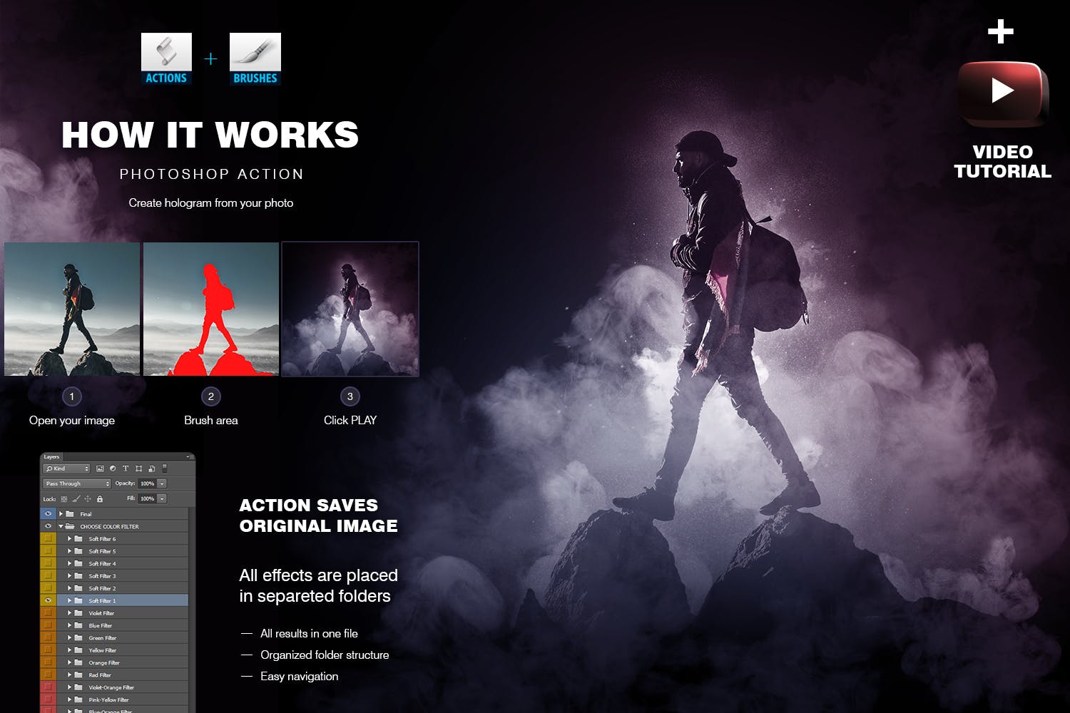 烟雾特效照片特效处理PS动作