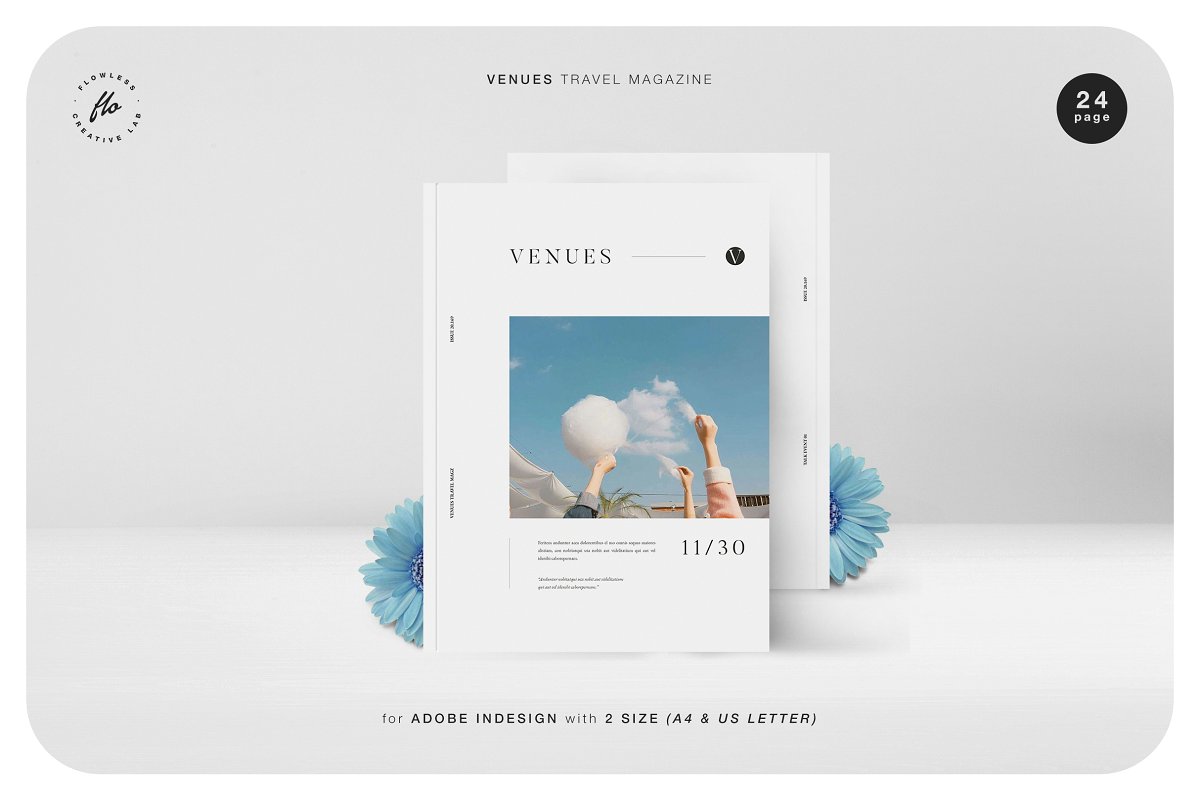 VENUES假期旅游时尚杂志画册设计模板