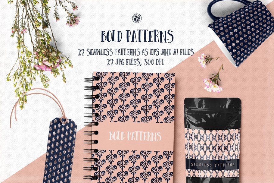重复花纹图形图案纹理合集 Bold Patterns