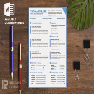 经典极简设计风格应聘简历设计模板 Minimalist CV Resume R8