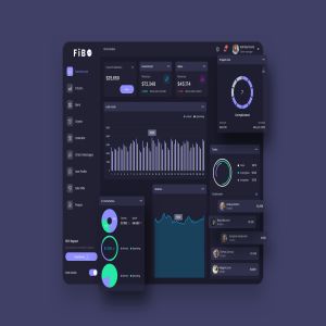P2P网贷平台交易数据图表后台UI设计模板暗黑背景 FiBO Finance Dashboard Ui Dark – P