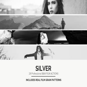 28款B&W黑白电影胶片效果PS动作合集 Silver – 28 Real B&W Film Emulations