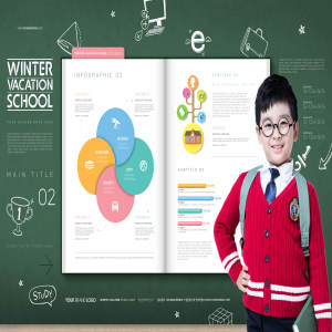 少儿&儿童少假期学习规划信息图表设计素材