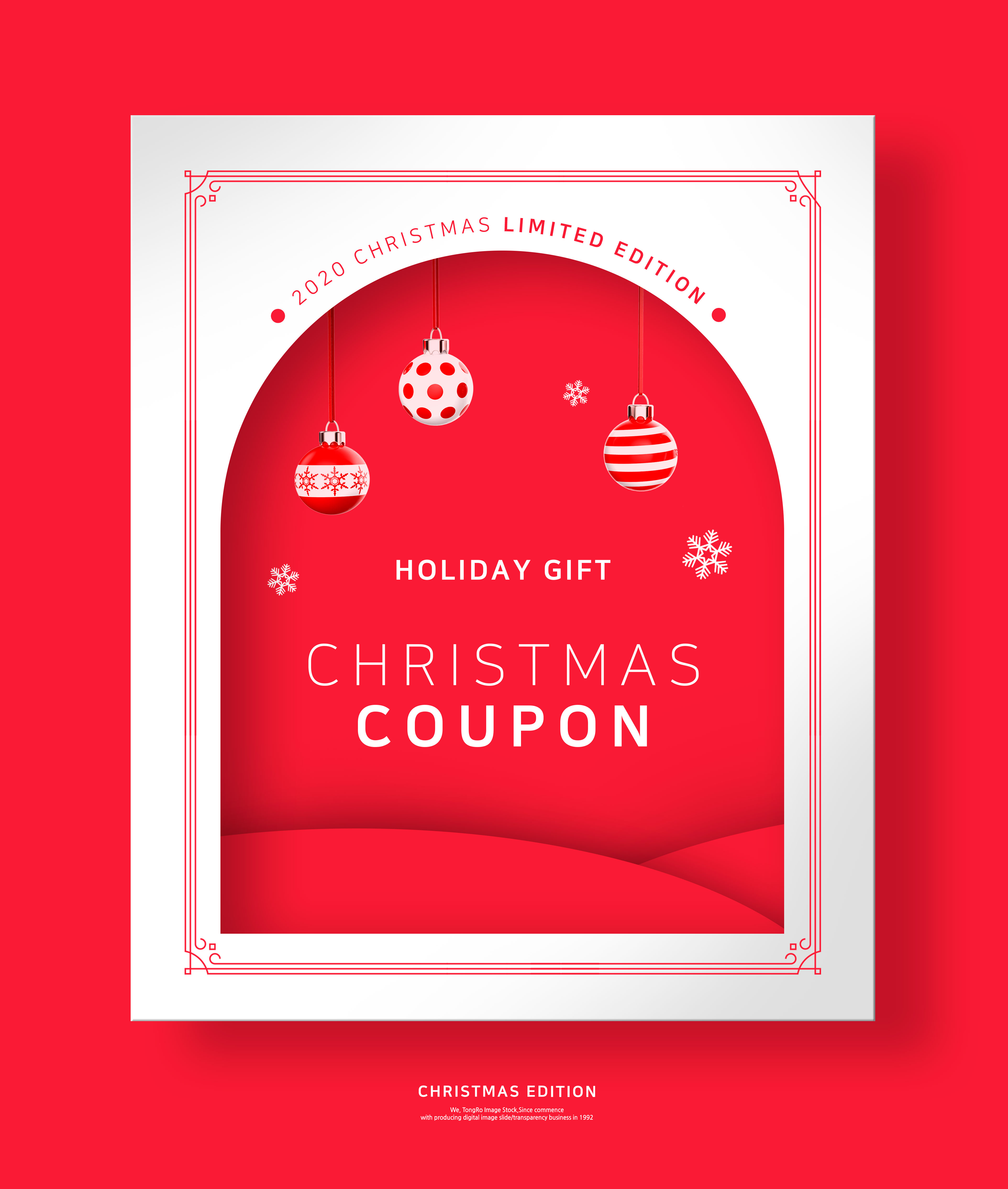 圣诞/新年活动邀请大红色海报传单设计素材