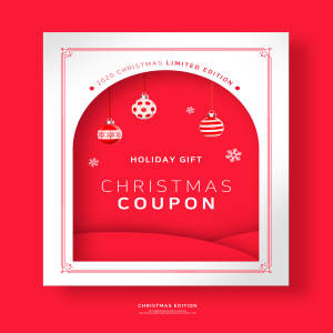 圣诞/新年活动邀请大红色海报传单设计素材