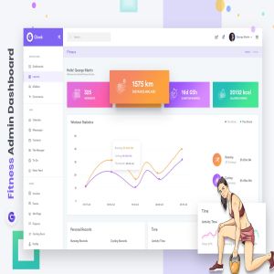 健身计划Web程序后台管理界面设计套件 Fitness Admin Dashboard UI Kit