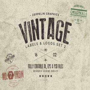 复古磨损徽章标签Logo模板 Vintage Badges & Labels Set 2
