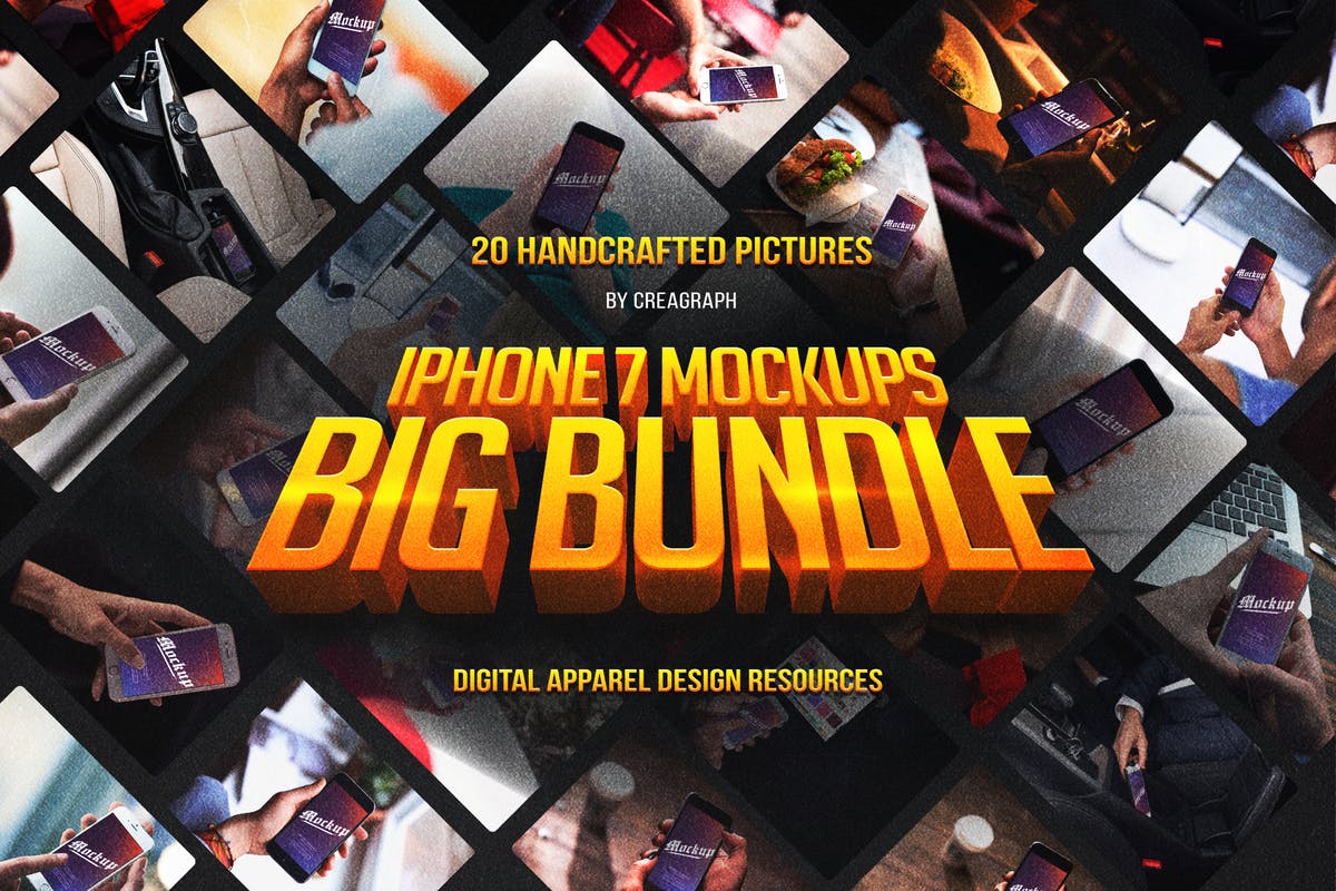 手持iPhone 7设备样机套装Vol.1 iPhone 7 Mockups Bundle Vol 1
