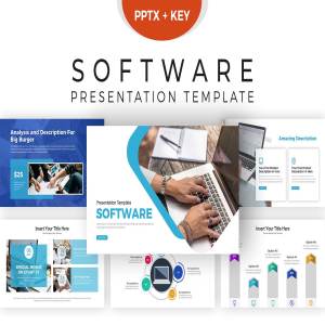 现代极简的软件演示幻灯片模板下载 Software Presentation Template [key,pptx]
