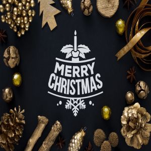 金色圣诞节主题背景场景样机模板 Golden Christmas mockup