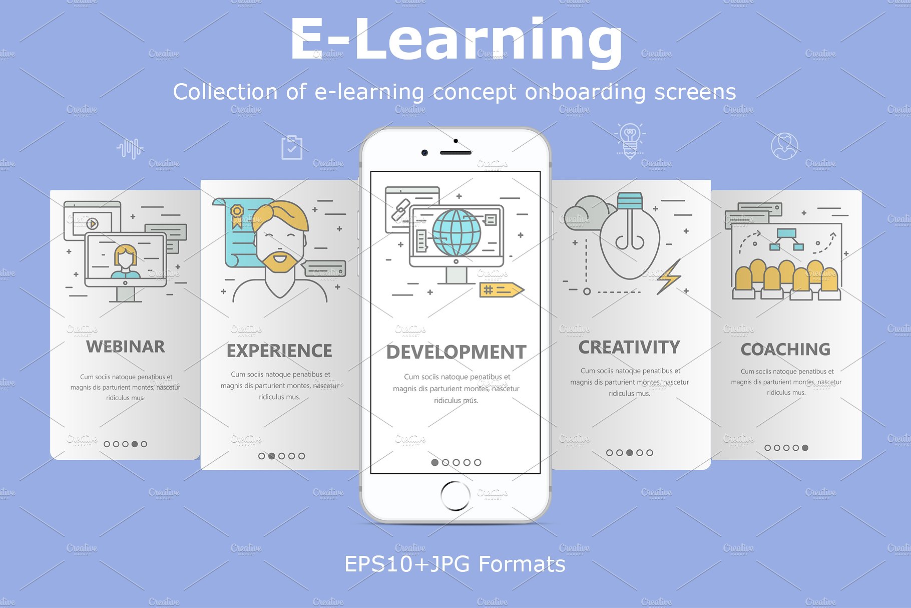 响应式移动应用程序客户新手启动界面矢量素材下载[eps,jpg]