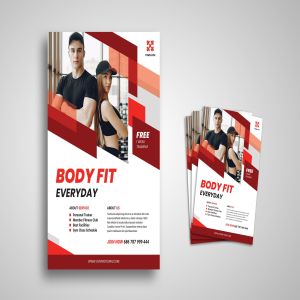 健身房私教培训海报设计模板 Body Fitness Flyer