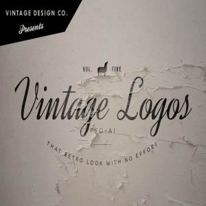 6个复古Logo模板及背景纹理 Vintage Logos – Volume 5