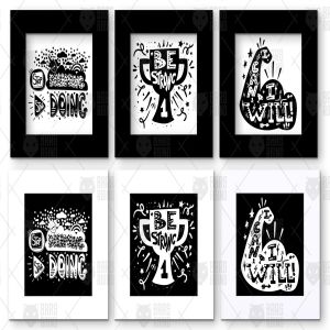 激励勉励手绘引语插画素材集 Motivational Hand Drawn Quotes Set