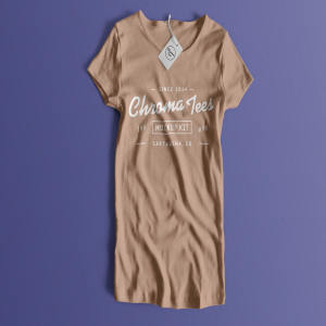 女士T恤服装设计平铺前视图样机模板01 Woman Front T-Shirt Mockup 01