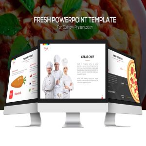 美食餐饮主题PPT幻灯片模板 Fresh Powerpoint Template (Light Version)