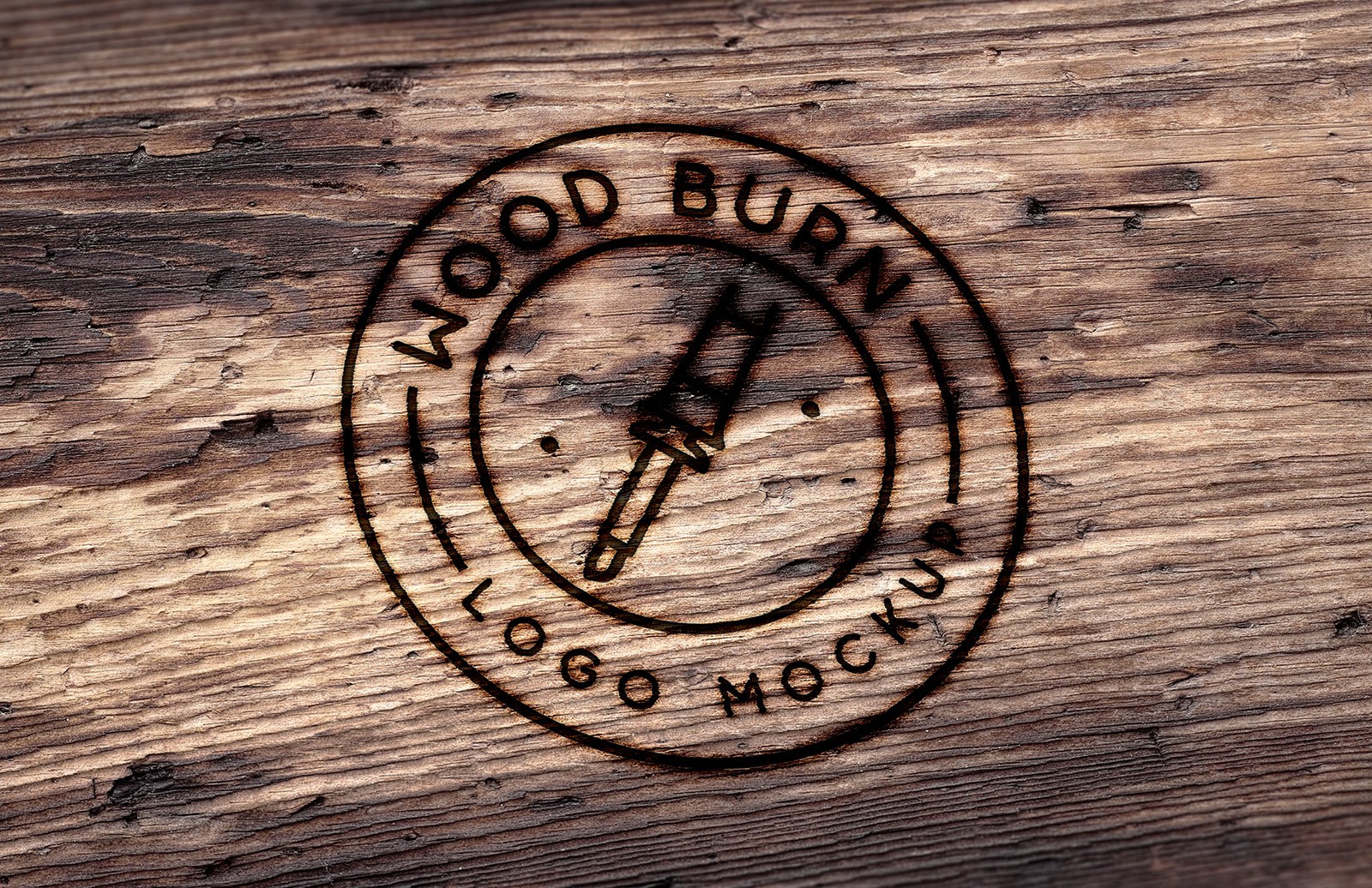 灼烧效果 Logo 展示样机 Wood Burn Logo Mockup