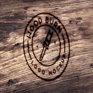 灼烧效果 Logo 展示样机 Wood Burn Logo Mockup插图1