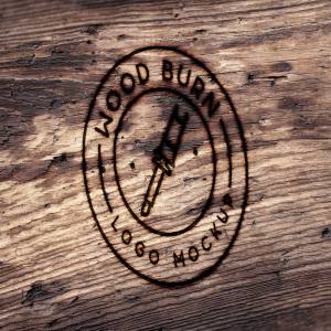 灼烧效果 Logo 展示样机 Wood Burn Logo Mockup