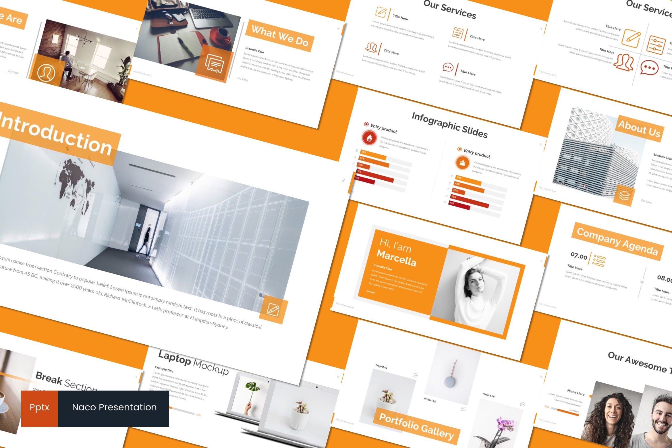 室内装饰设计公司介绍PPT模板下载 Naco – Powerpoint Template