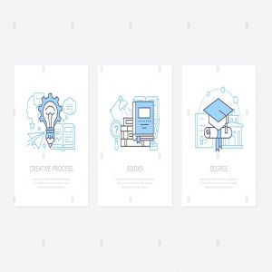 创意互联网线条艺术图标插画素材 Creative process, innovative thinking icons