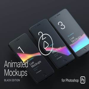 Apple设备动态样机合集[酷黑版本] Looped Animated Mockups | White