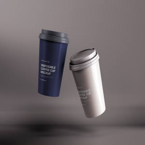 一次性咖啡杯外观设计PSD样机模板 Disposable Coffee Cup Mockup