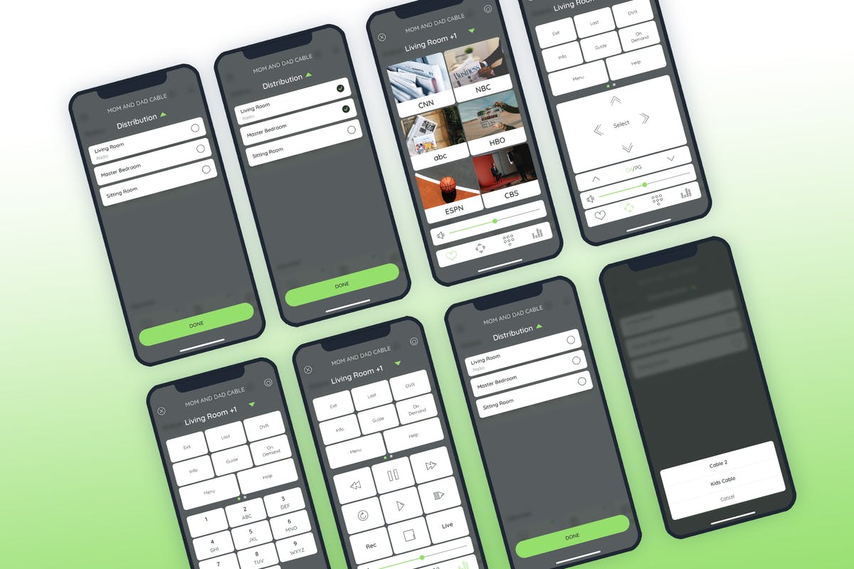 智能家居APP－电视信号频道管理界面UI模板 Cable Smarthome Mobile UI – FP