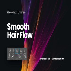 丝滑头发波纹图案PS笔刷 Smooth Hair Flow Photoshop Brushes