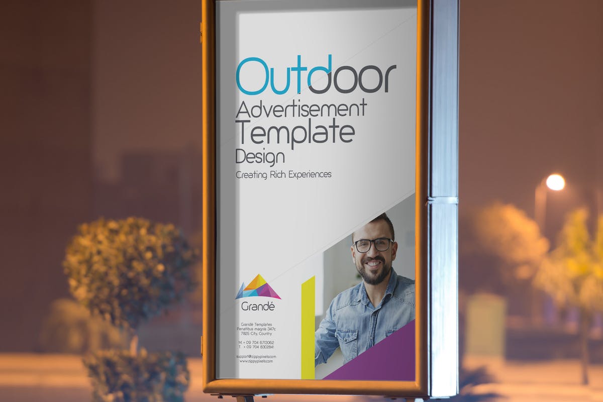 路边广告牌广告海报设计模板 Roadside Billboard Design Template