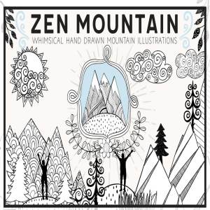 奇形怪状禅山山脉矢量图形 Whimsical Mountain Vectors
