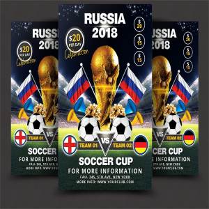 足球杯比赛宣传海报设计单页模板 Soccer Cup Flyer Template