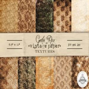 哥特式玫瑰复古纸张纹理 Gothic Rose Vintage Paper Textures