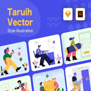 一流设计素材网下午茶：互联网项目概念矢量插画素材下载[Sketch,Ai]