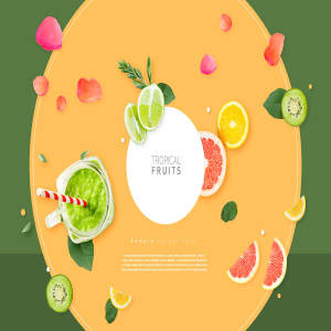 应季热带水果促销广告海报psd素材