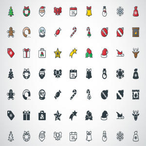 Sketch格式圣诞节图标集 Christmas Icon Set Sketch Freebie