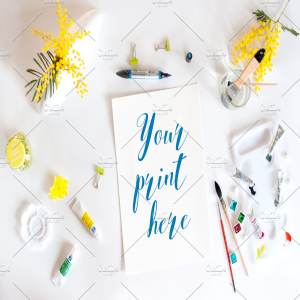 春意盎然场景样机模板合集 Set of 6 Mockups spring watercolor