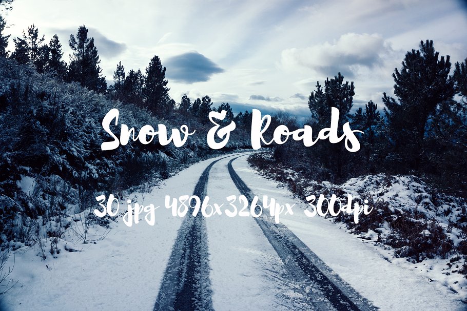 欧洲冬天雪景乡村公路高清照片素材 Snow and Roads photo pack