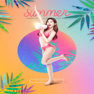 夏季性感比基尼派对活动宣传海报设计模板