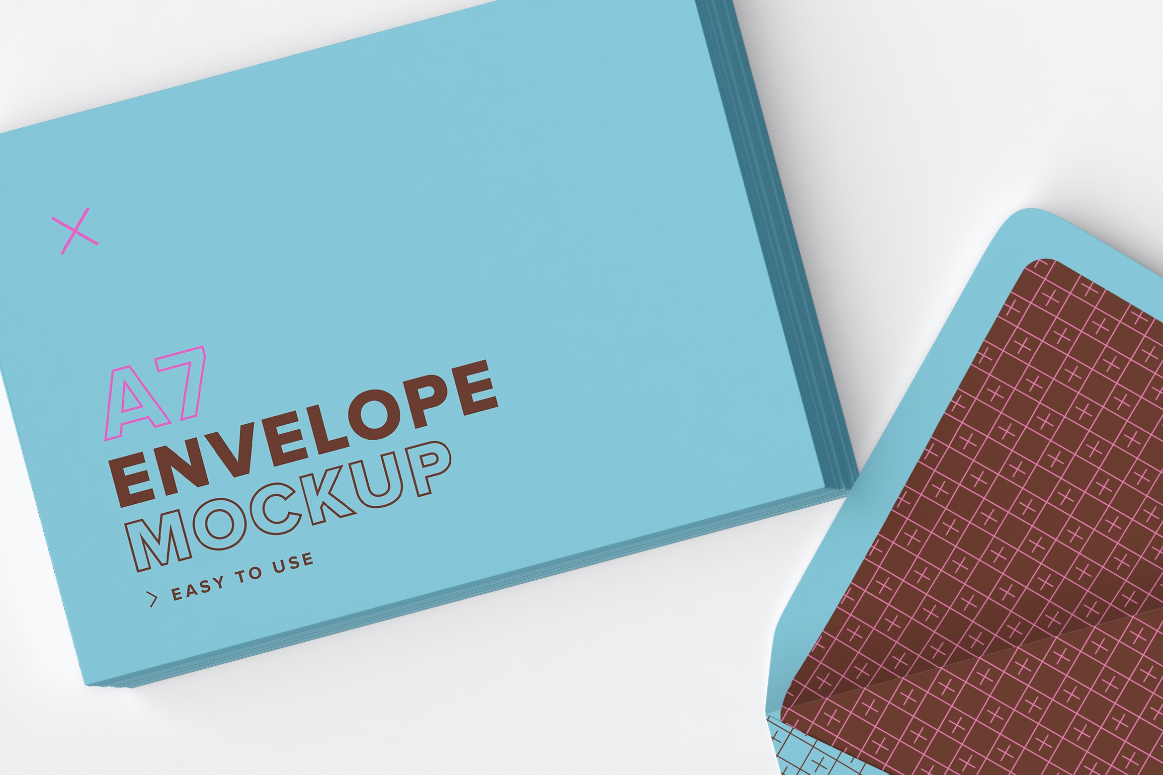 A7尺寸信封设计品牌VI样机模板02 A7 Envelope Stacks Mockup 02