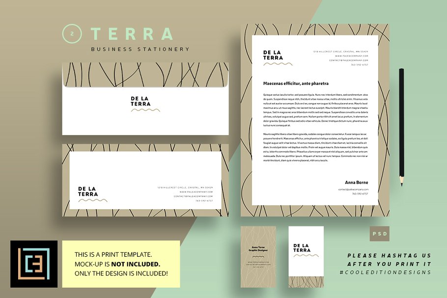企业品牌VI设计物料模板 Business Stationery 2 – Terra