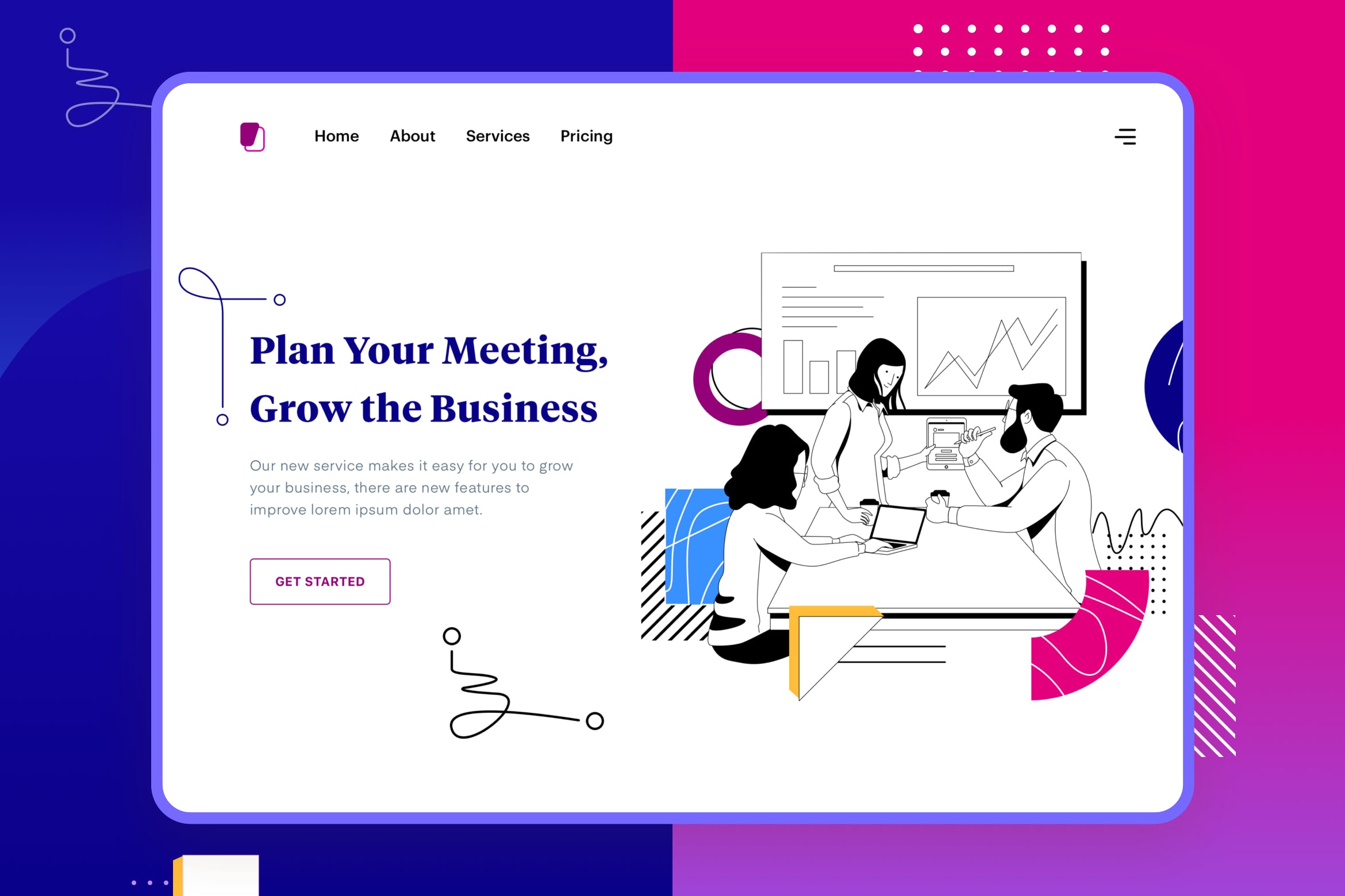 团队协作主题网站设计矢量插画设计素材 Liner – Teamwork