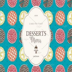 水果蛋糕和馅饼菜单设计模板 Fruit Cakes & Pie Menu Designs