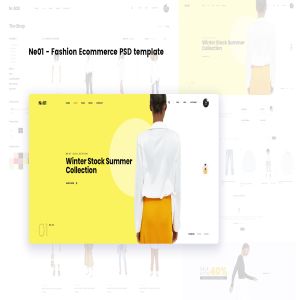 时尚电商平台网上商城设计PSD模板下载 Ne01 – Fashion Ecommerce PSD template