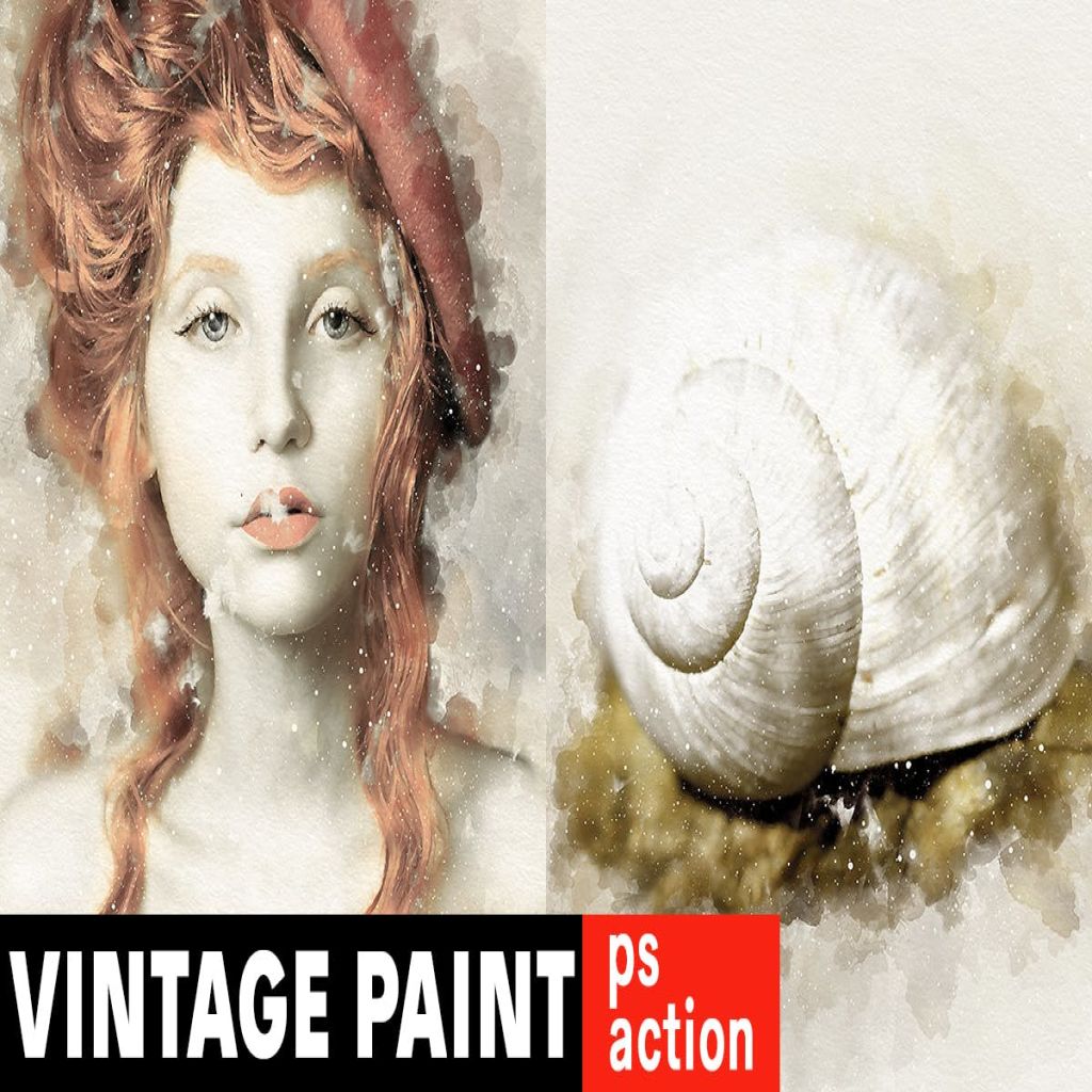 复古高端水彩绘画艺术ps动作vintage Painter Photoshop Action 一流设计网