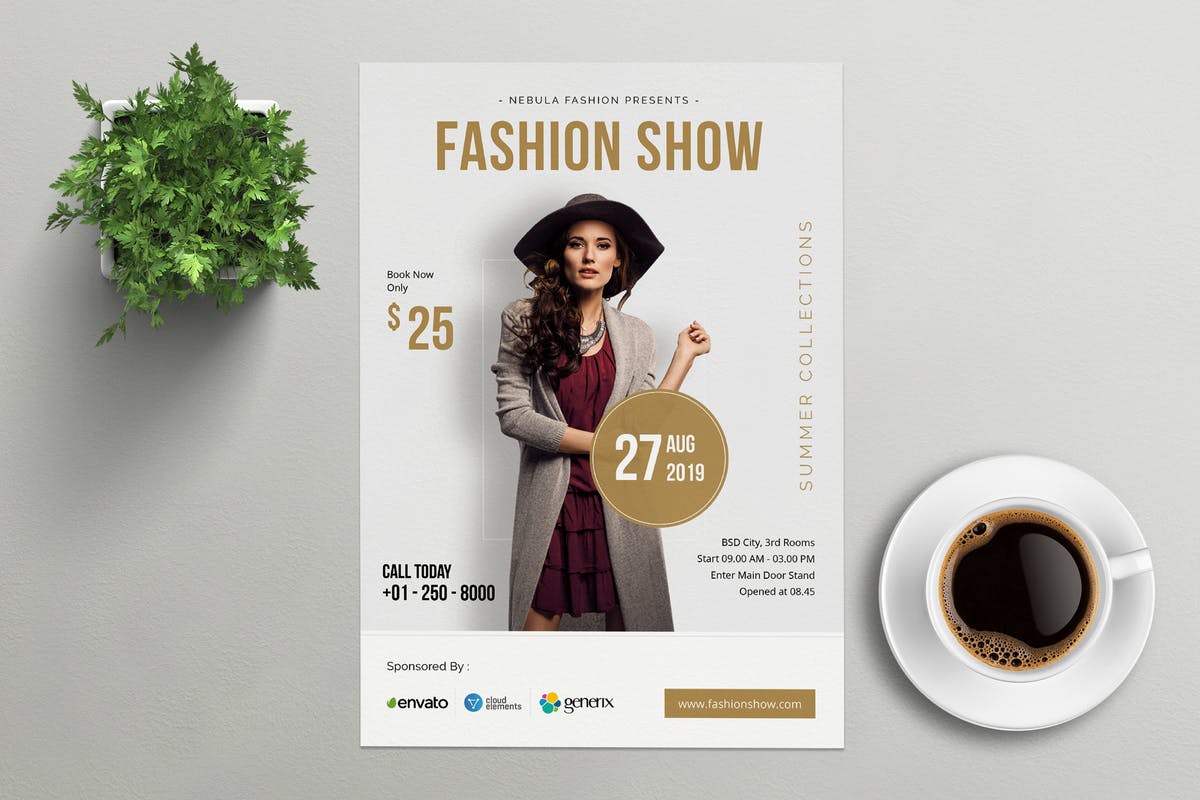 欧美时装SHOW活动宣传海报设计模板 NEBULA – Fashion Flyer