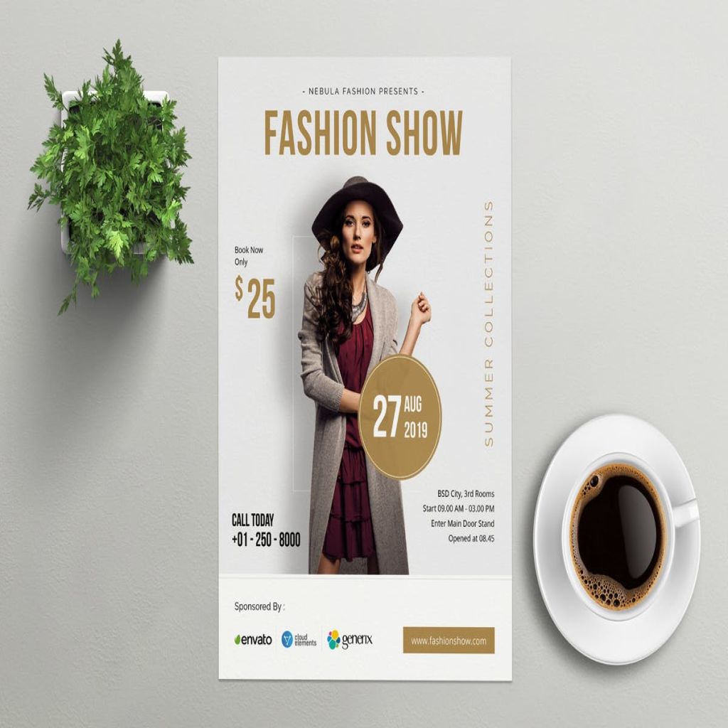 欧美时装show活动宣传海报设计模板nebula–fashionflyer