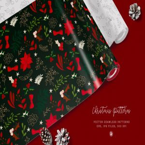 圣诞节节日元素图案花纹矢量背景素材 Christmas Patterns vol.2