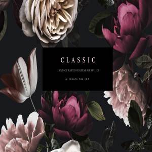 浪漫风格手绘玫瑰花素材 Romantic Clip Art Set – Classic